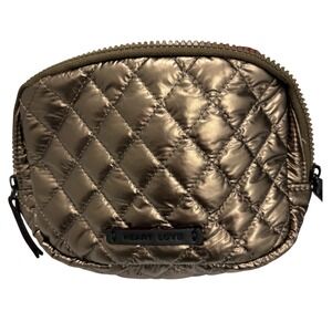 HeartLove by Charo Quilted Belt Bag Bronze Metallic Puffer Fanny Pack HL2-005